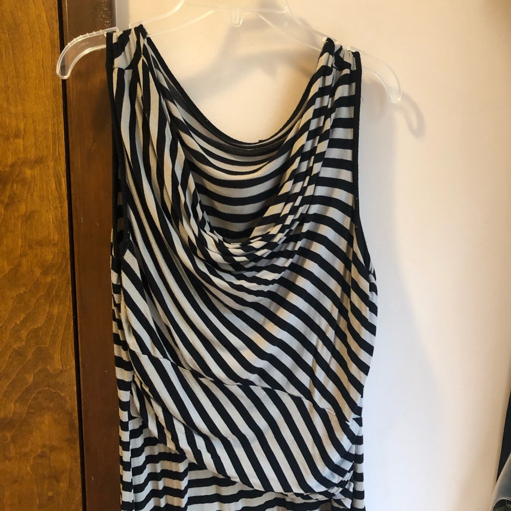 Stripped tan and black dress